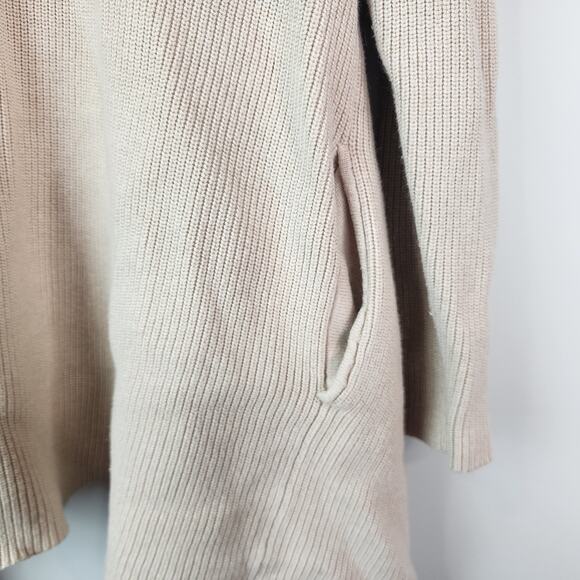 J. McLaughlin Waterfall Cardigan M Open Front Sweater Cream Ribbed Knit - Picture 6 of 8